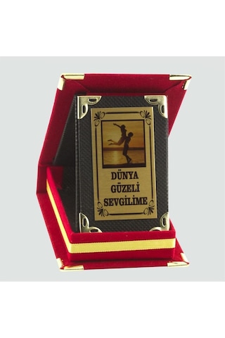 Dünya Güzeli Csmtex - 55 Sevgilime Plaketi-kırmızı Metal