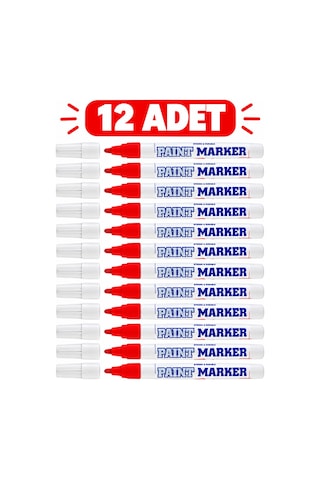Paint Marker Markalama Kalemi Kırmızı 12'li-pm102