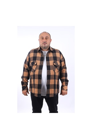 Moc Grande Mocgrande Oduncu Gömlek Çiftcep Kapaklı Dama Desen 22214 Kahverengi