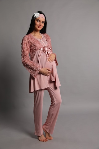 Mecit Pijama Lohusasepeti 5206 Lina Sabahlıklı Lohusa Pijama Takımı 001