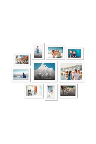 Parça Beyaz Galeri Duvar Resim Çerçevesi Seti 8x10 5x7 Ve 4x6. Kırılmaya Dayanıklı Cam. Duvar Veya Masa Için Res