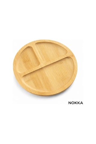 Bambu Sunumluk, 3 Bölmeli Sunum Tabağı, Çerez Tabağı 20x20 Cm Renksiz