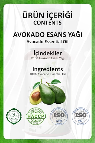 Avokado Yağı Avocado Essential Oil 10 Ml.