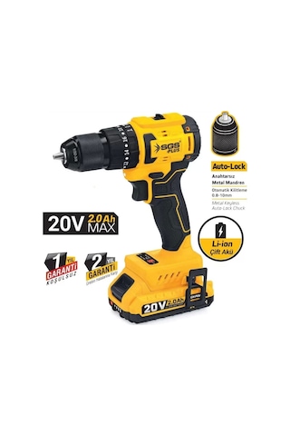 Sgs 5530 20 V 2 Ah Çift Akülü Darbeli Matkap Seti