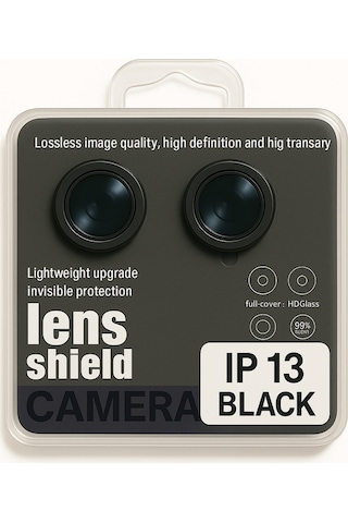 Apple Uyumlu iPhone 13/13 Plus Kamera Lens Koruyucu Black/silver Yüksek Çözünürlüklü-parlak-güçlü Siyah