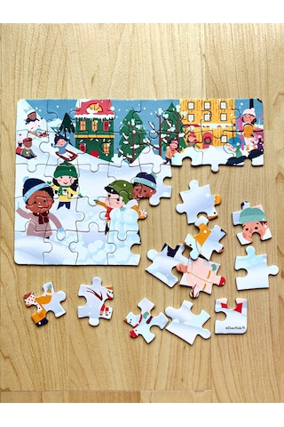 Doerkids Kar Eğlencesi Mini Puzzle 40 Parça