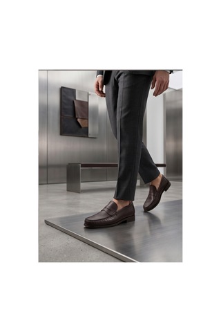 Crc Ayakkabı %100 Hakiki Deri Rugan Erkek Loafer - El İşçiliği Premium Klasik Ayakkabı - Burgundy Patent Kahverengi