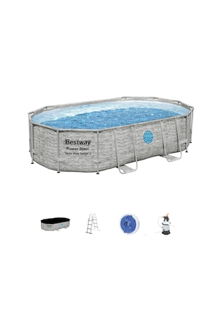 Bestway 56946 Power Steel Vista Serisi 2- Prefabrik Yer Üstü Havuz Seti 4,88 M X 3,05 M X 1,07 M