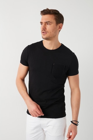 Buratti % 100 Pamuklu Slim Fit Bisiklet Yaka Cepli Erkek T Shirt 5902000 Siyah