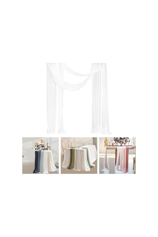 Homyl Düğün Kemeri Drapaj Masa Koşucusu Arka Plan Temalı Beyaz