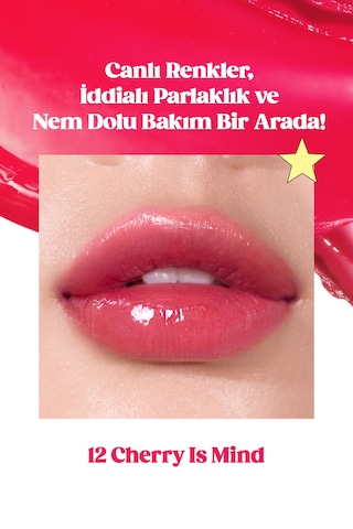 Yoğun Nemlendirme Sunan Dudak Balmı Perıpera Ink Mood Glowy Balm 12 Cherry In Mind Cherry Ver 60983620