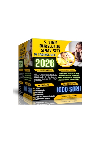 2025 5. Sınıf Bursluluk Sınav Seti (6 Fasikül Kitap)
