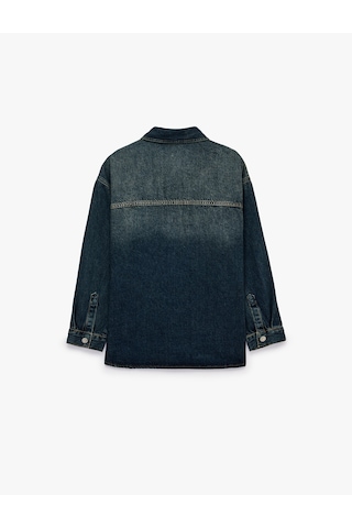 Koton Cepli Regular Fit Pamuklu Düğmeli Uzun Kollu Klasik Yaka Denim Gömlek Green Cast 7wal60008md Yeşil