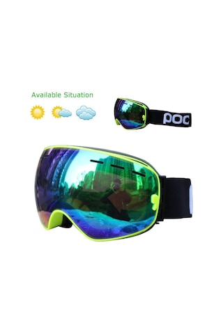 Çift Katmanlı Anti Sis Özellikli Uv Snowboard Kayak Gözlüğü