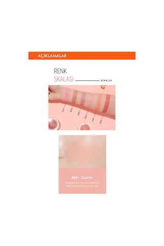 Missha A'PIEU Juicy-Pang Jelly Blusher Meyve Tonlarında Doğal Görünümlü Jel Allık BE01