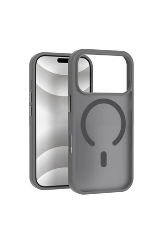 Ps iPhone Uyumlu 17 Pro Mist Serisi Magsafe Kılıf - Gri Siyah