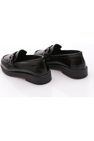 Dgn 2121-yz Kadin Loafer Ayakkabi Siyah Rugan