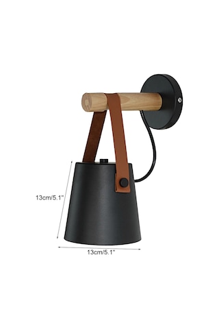 Wezone Siyah Ahşap Ve Demir Led Duvar Lambası - 110-240v, E27 Taban, Yatak Odası/ Salon/ Koridor İçin, Su Geçirmez, Kolay Kurulum Işık Kaynağı Dahil Değil Diğer