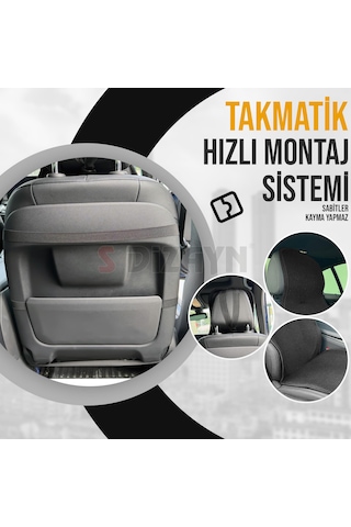 S-dizayn Oto Koltuk Koruyucu Kılıf Siyah Universal 2 Parça Ön A+
