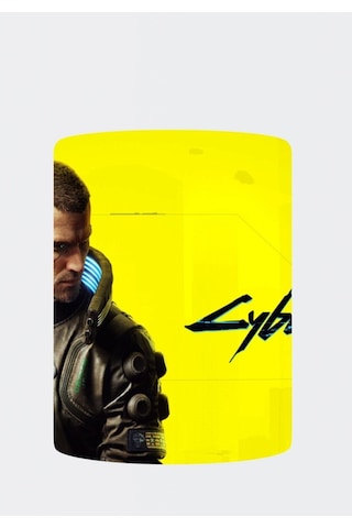 Cyberpunk 2077 Baskılı Porselen Kupa Bardak Beyaz