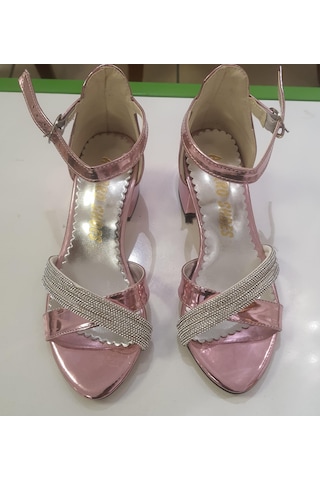 Gala Önü Çapraz Çocuk Topuklu Ayk Pembe