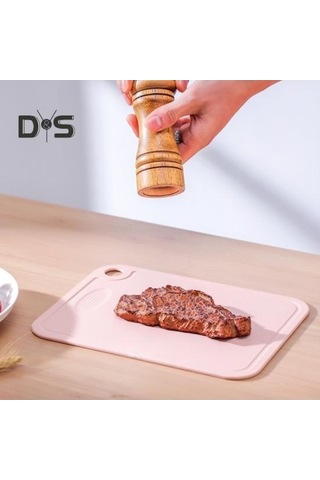 Novahub Pembe Kaymaz Kesme Tahtası L, Çift Taraflı, Taşınabilir Mutfak Doğrama Bloğu/ Pembe