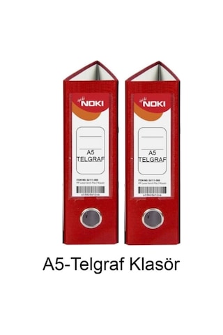 Telgraf Klasör Kırmızı Geniş A5 Plastik 2 Adet