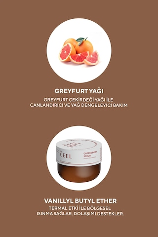 The Ceel Selülit Karşıtı, Sıkılaştırıcı Etkili, Batık Gidermeye Yardımcı Kahve Özlü Vücut Peelingi 275 Gr