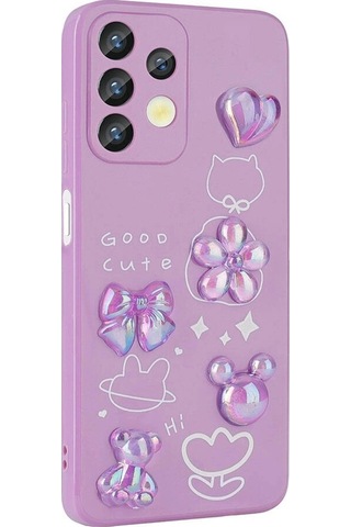 Galaxy Uyumlu A13 4g Kılıf Kabartma Figürlü Parlak Zore Toys Silikon Kapak