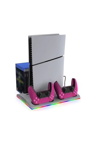 Ps5 Slim Fanlı Rgb Stand Şarj Dock Playstation 5 Slim Tp5-3570