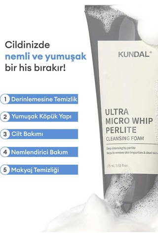 Hassas Temizlik Sunan Yıkama Köpüğü Kundal Ultra Micro Whip Perlite Cleansing Foam 175ml