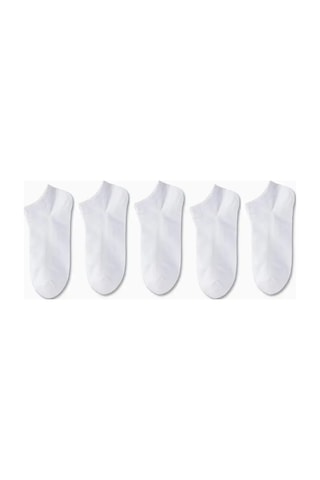 Garanti Çorap Düz Beyaz Unisex Patik 5 Li Koyu Beyaz