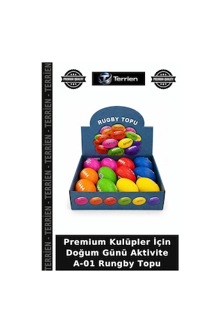 Premium Kulüpler İçin Doğum Günü Aktivite A-01 Rungby Topu Çok Renkli