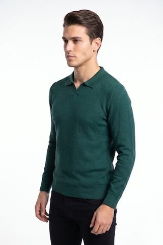 Foterman Erkek Spor Polo Yaka Mevsimlik Kazak Bgl-st05444 Yeşil