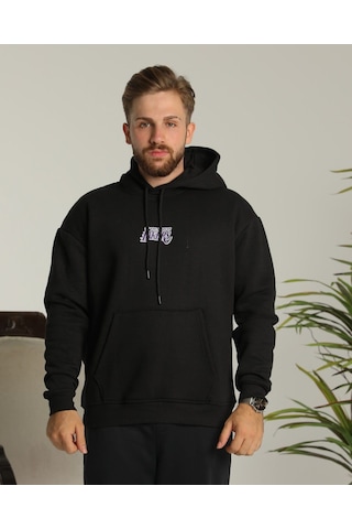 Sevgili Kombini Çift Unisex Oversize Baskılı Sweatshirt Siyah