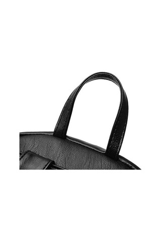 Kadın Düz Renk Çift Omuz Açık Hava Eğlence Büyük Kapasiteli Çok Fermuarlı Çanta Black Siyah