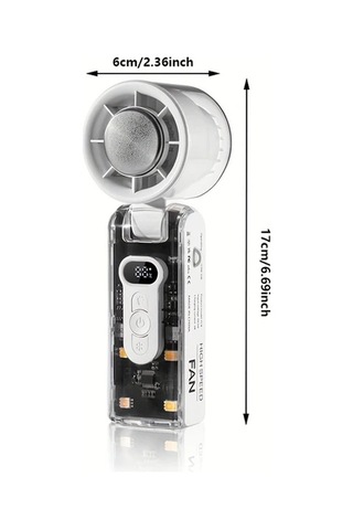 Xuweiwei Şeffaf Beyaz Şeffaf Katlanabilir El Tipi Buz Paketi Fanı Soğutma Aydınlatma 100 Ayarlı Usb Şarj Lityum Pil İç Dış Mekan