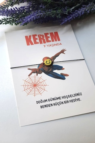 30 Adet Örümcek Adam Kişiye Özel Yazılı Emoji Şans Bilekliği - Çok Renkli