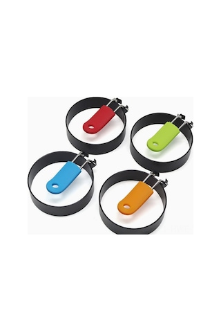 Honmex 4'lü Demir Pişirme Kalıbı, Anti Yapışkan Kaplama İle Yumurta-pancake-sandviç Şekillendirici Çok Renkli