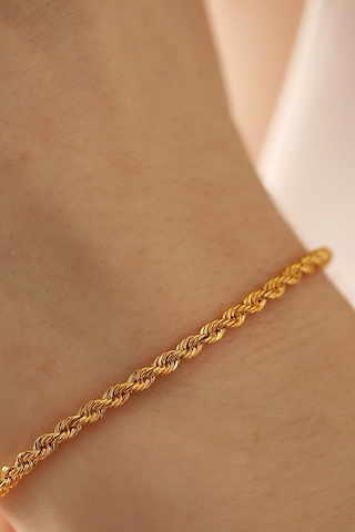 Miletkuyumculuk 14 Ayar Altın Halat Zincir Bileklik Sarı Altın