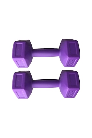 Leyaton Vinyl Kaplı Mor Dambıl 2 KG x 2 Adet