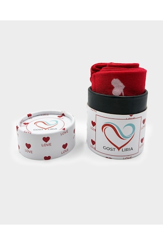 Gost Liria Crimson Desenli Unisex Soket Çorap Kırmızı