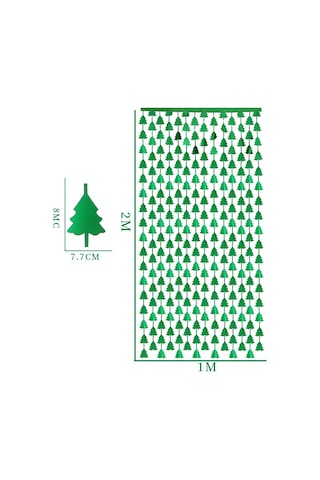Noel Ağacı Metalik Simli Perde - Altın - 1m 2m, Parlak Püsküller, Folyo Püsküllü Perdeler, Parlak Kapılar Ve Pencereler Diğer