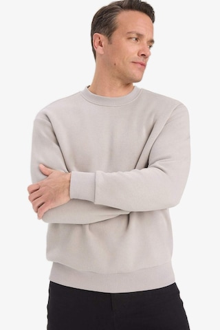 Defacto Relax Fit Bisiklet Yaka Kalın İçi Yumuşak Tüylü Basic Düz Sweatshirt T5139az25augr302 Gri