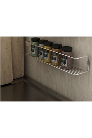 Çok Amaçlı Tek Katlı Raf Baharatlık Krom Çok Renkli