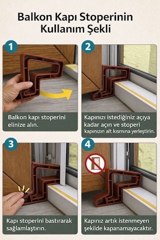 Pencere - Balkon Kapı Stoperi Kahverengi