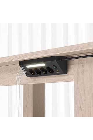 Çoklu Gece Lambalı Priz Yüksek Gerilim Korumalı 4'lü Priz 2xusb 2xtype-c Çıkışlı Grup Priz Çoğaltıcı 0