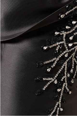 Ac By Aanchal Chanda Crystal - Embellished Gown Kristal Işlemeli Balık Form Maxi Kadın Elbise Siyah
