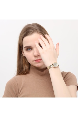 Luna Gümüş Kadran Gold Kordon Kadın Kol Saati 8682742824872