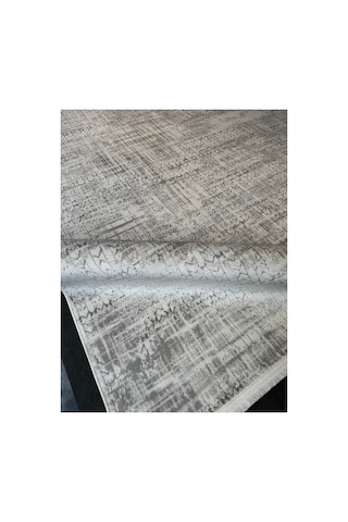 Merinos Vista %100 Akrilik Beyaz Gri Desenli Kesme Halı Yolluk Antre Koridor Salon Halısı 79300-95